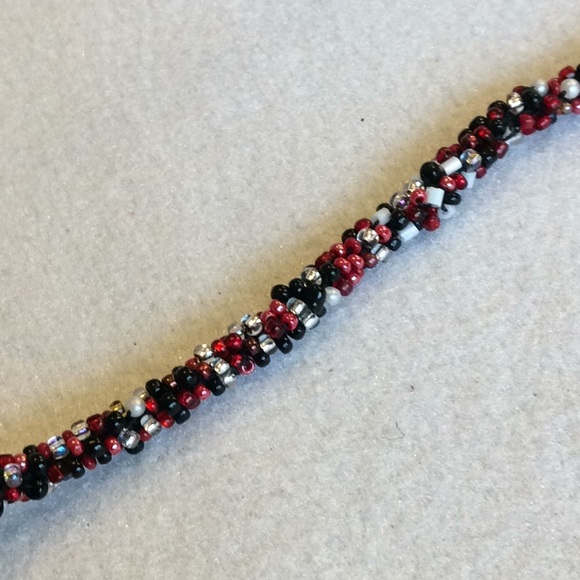 FINAL SALE PRICE CL Designs Embellished Red/Black/White Necklace - Picture 6 of 6